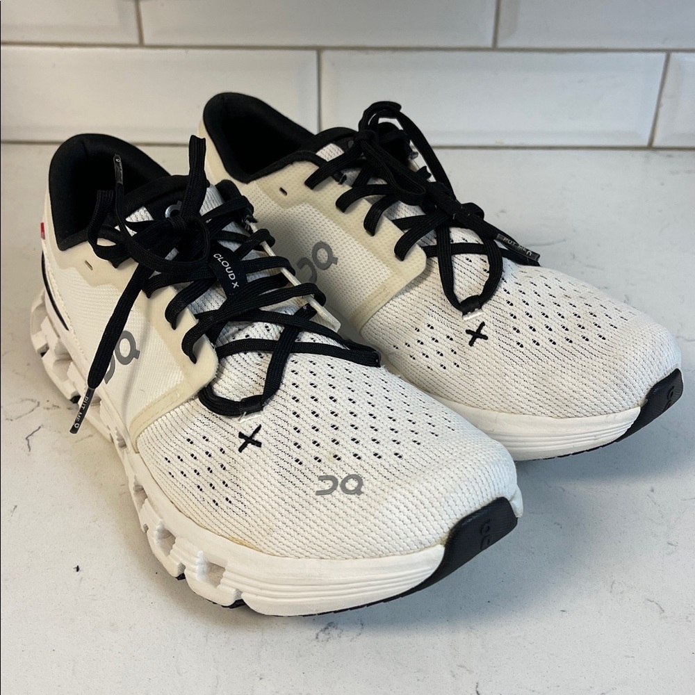 On Running Men's | Cloud X 4 Ivory & Black Athletic Shoes Size 9.5 - Picture 9 of 17
